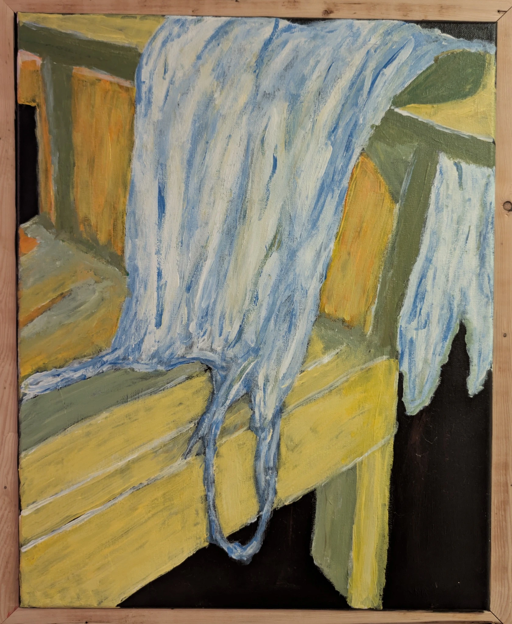 A Sense of Laura by Katherine Remick: a cast net draped across an ochre chair.